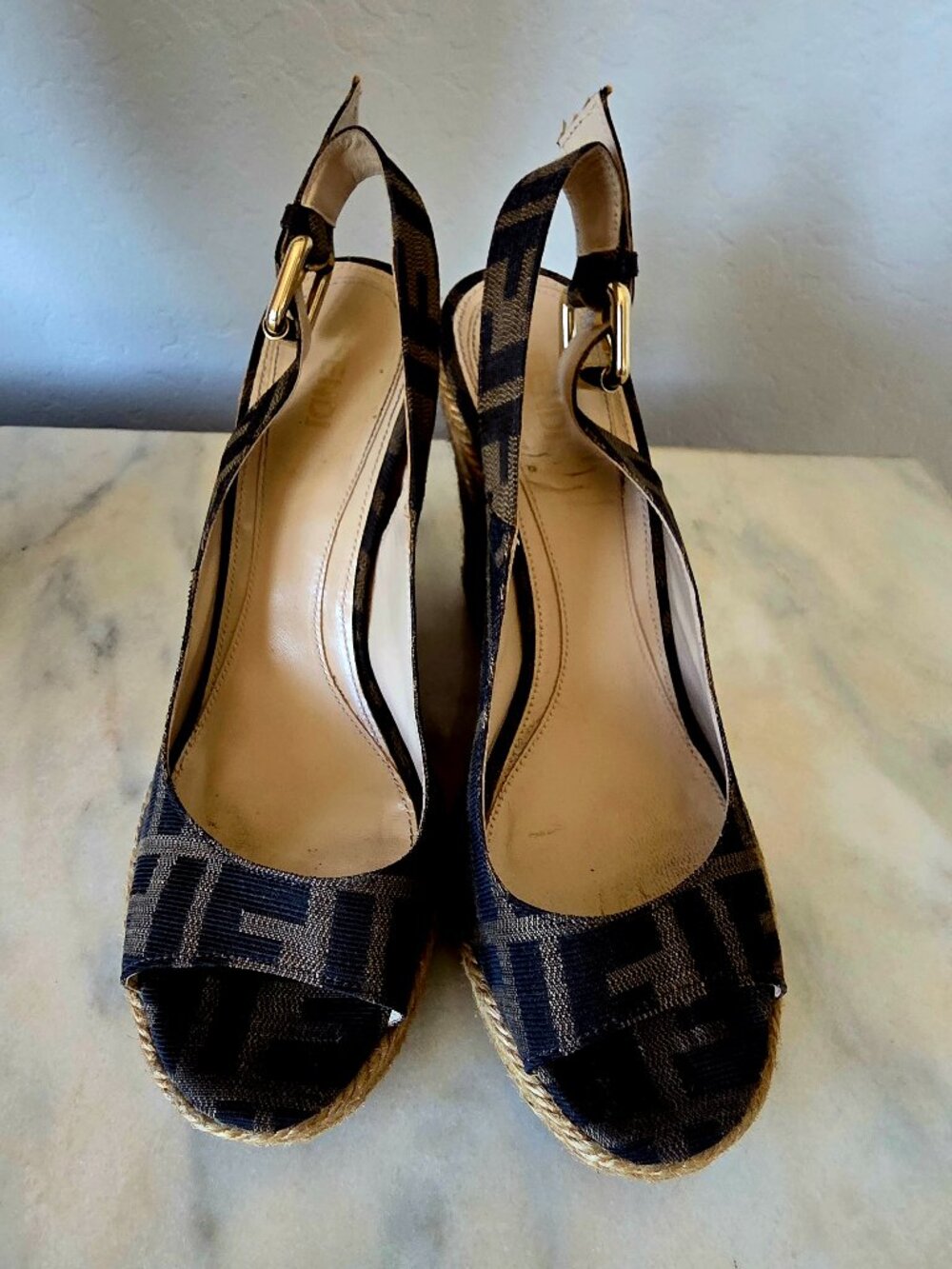 FENDI Summer Wedge Sandals – EU 36